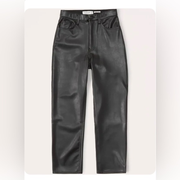 Abercrombie & Fitch The ankle straight ultra high rise Faux leather pants - Picture 6 of 10
